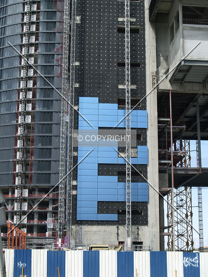 Blue will be the final colour for the façade