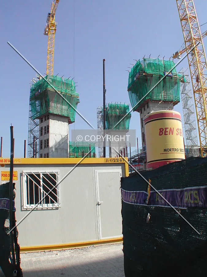 Looking from the entrance to the construction site