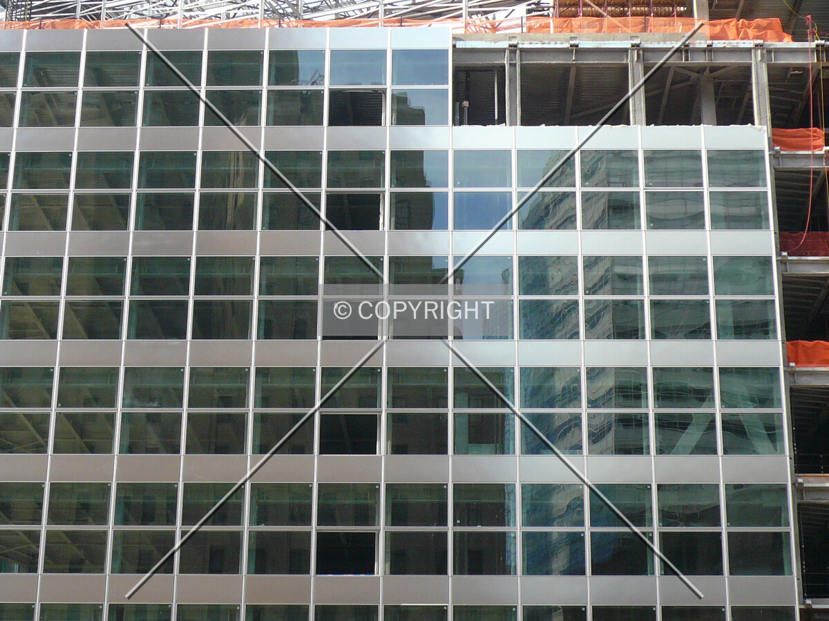 Detail of curtain wall facing West Street