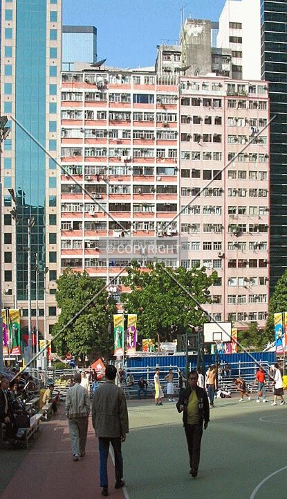 From Southorn Playground - the orange and white building