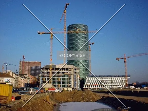 Side view of the complex; during construction phase in January 2003
