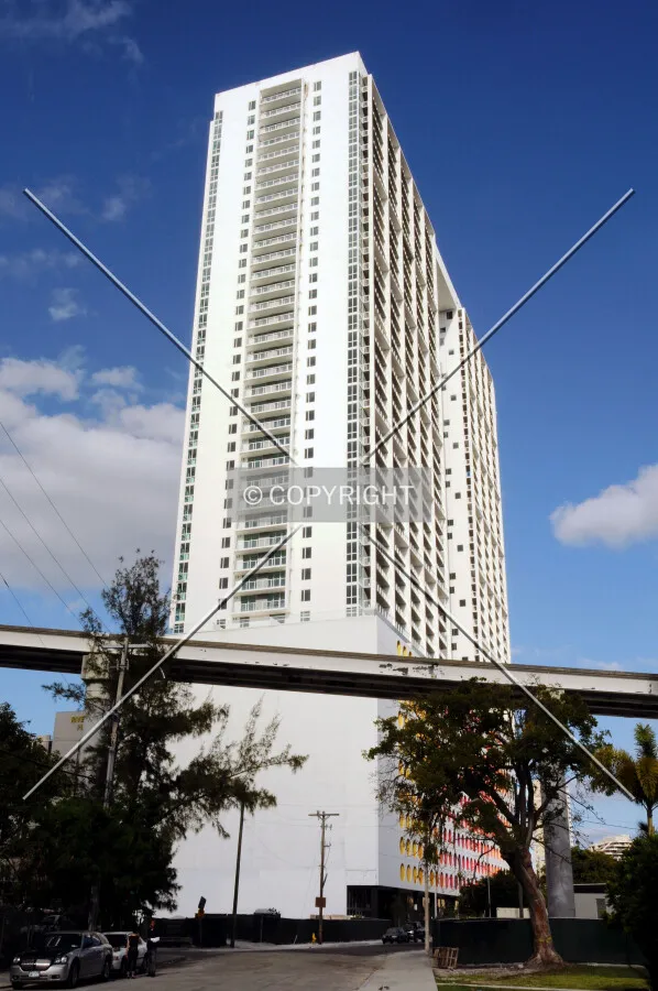 Looking up from the west