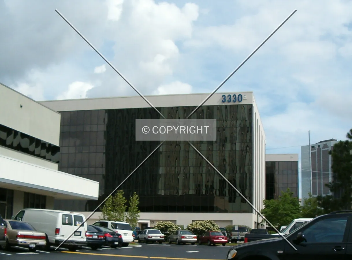 View from neighboring building looking north