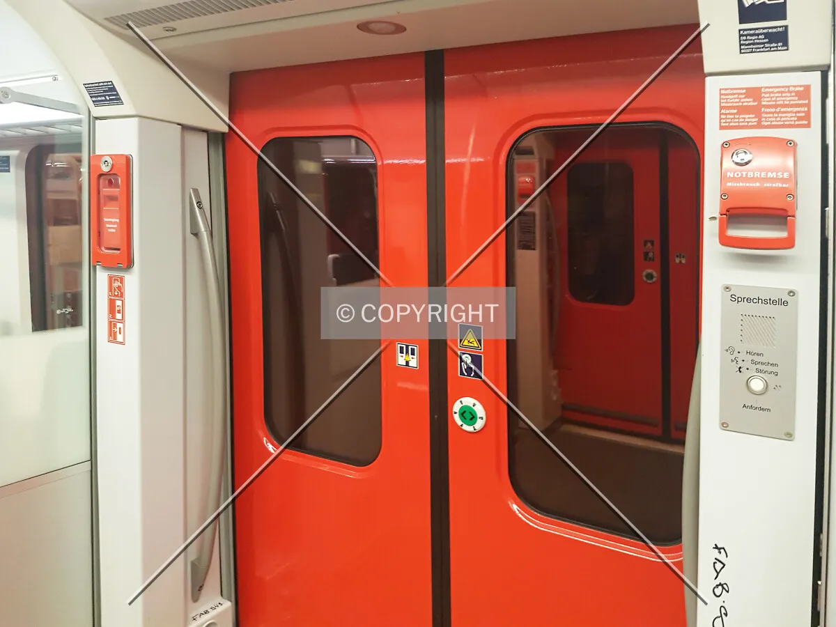Inside a metro train in Frankfurt