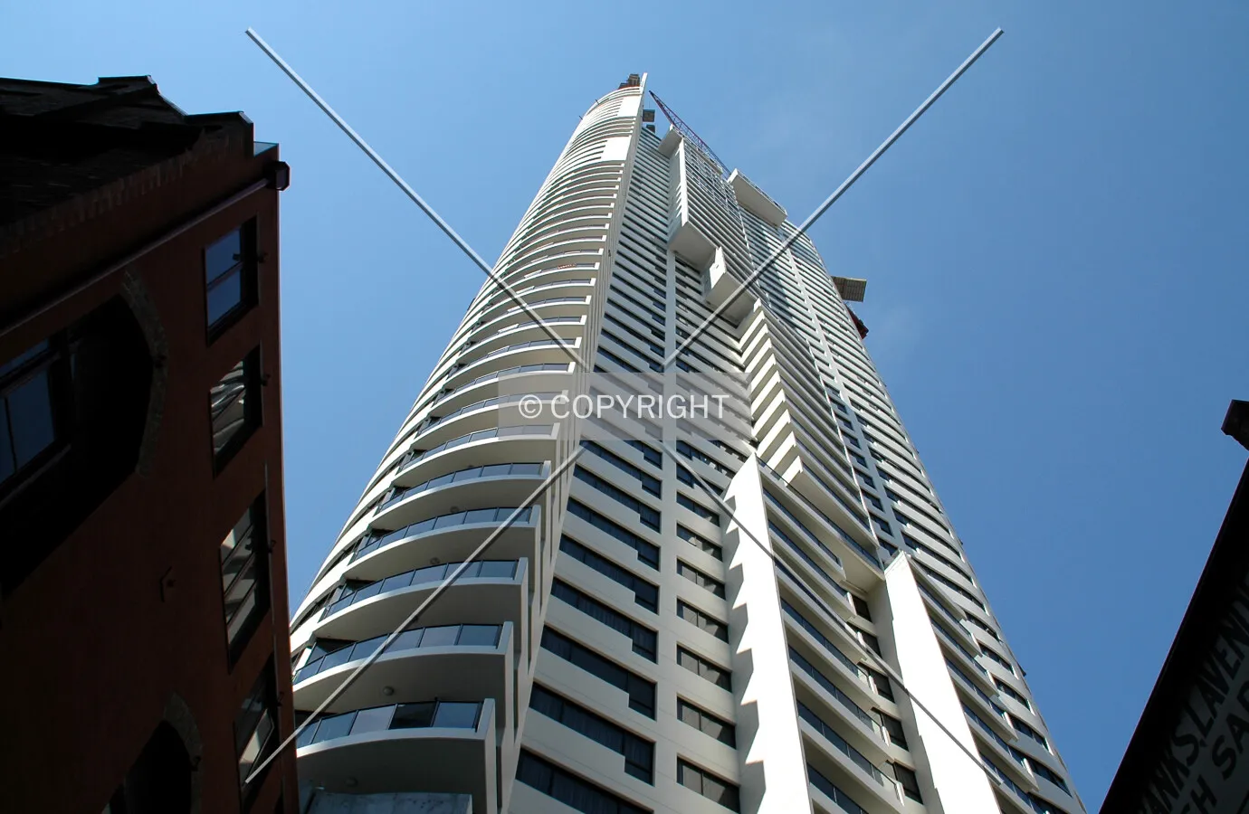 Looking up from the north