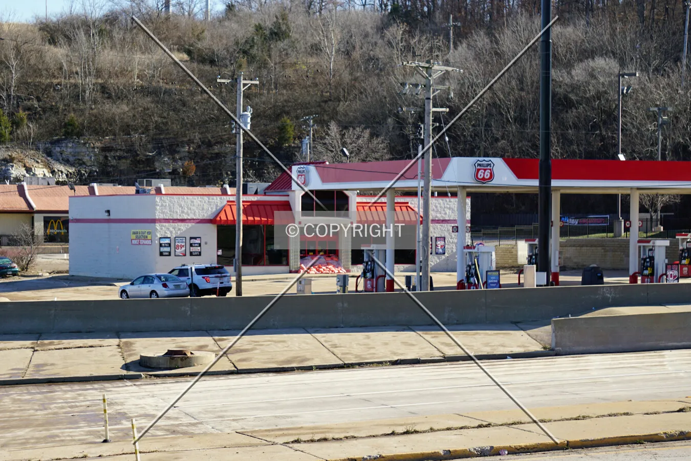View from the northwest after flooding from the Meramec River recedes; January 1, 2016
