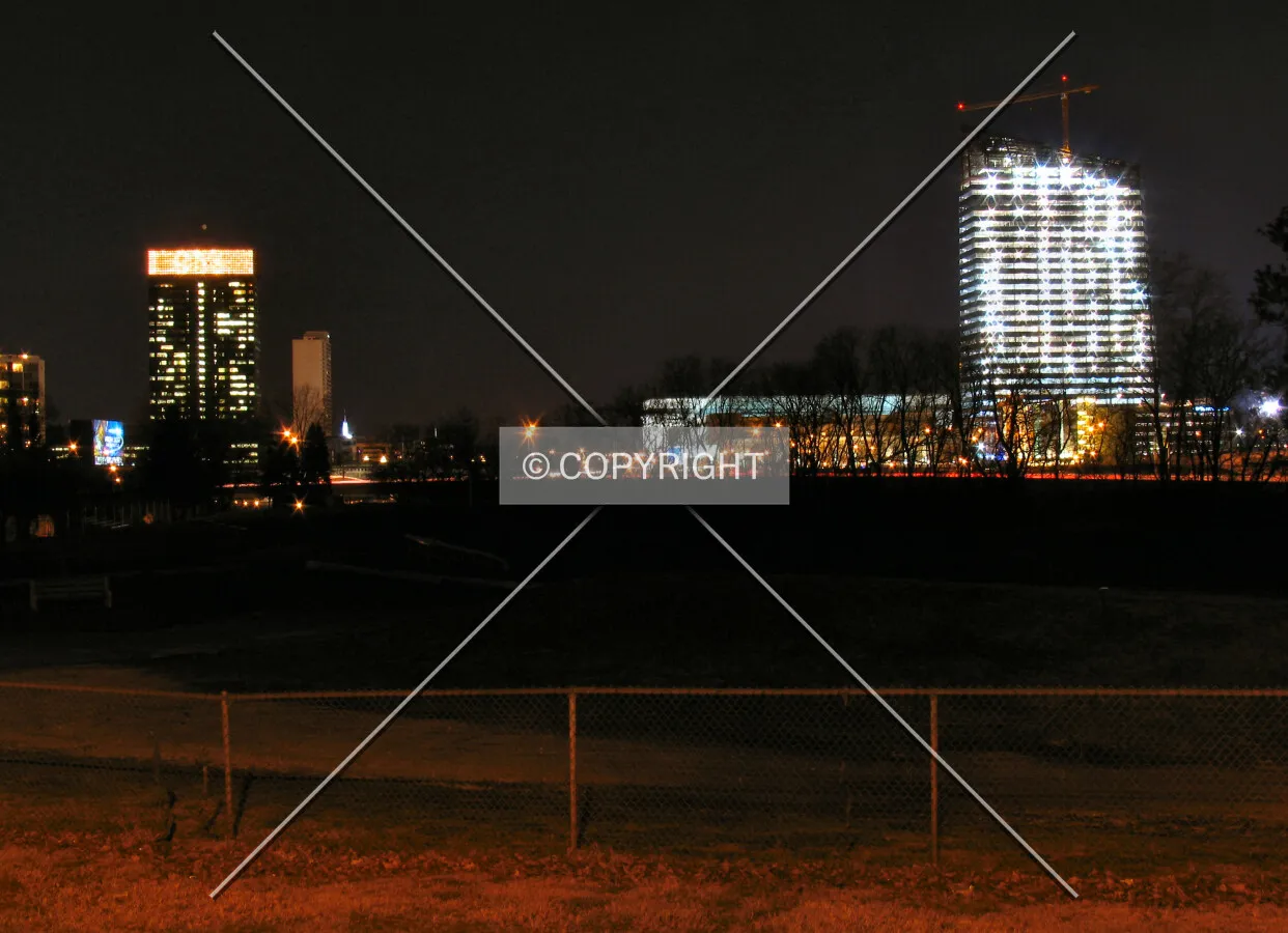 From the north near the Art Museum Circle, with the PECO Building on the left