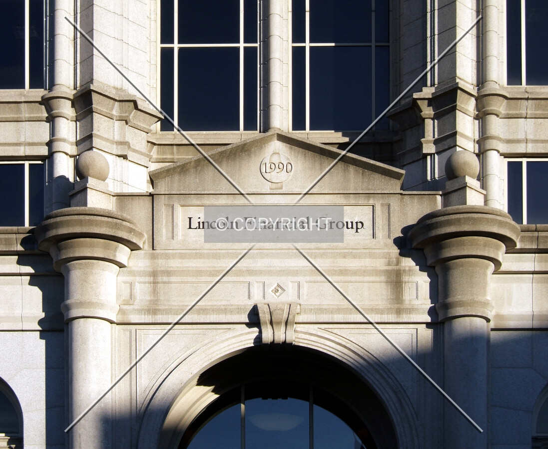 Facade details above the main entrance on Greene Street