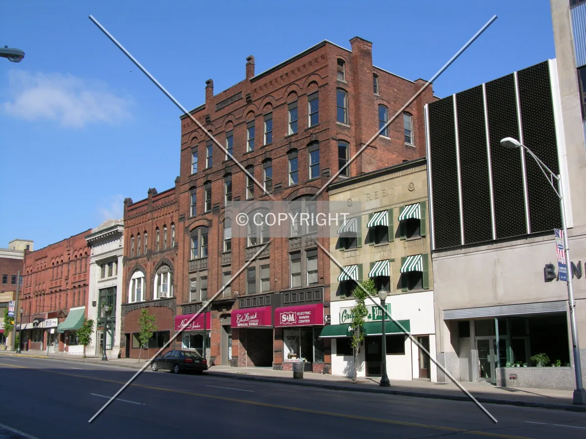 View from the east across Genesee Street