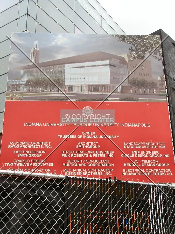 Project Board above the Michigan Street/University Boulevard intersection