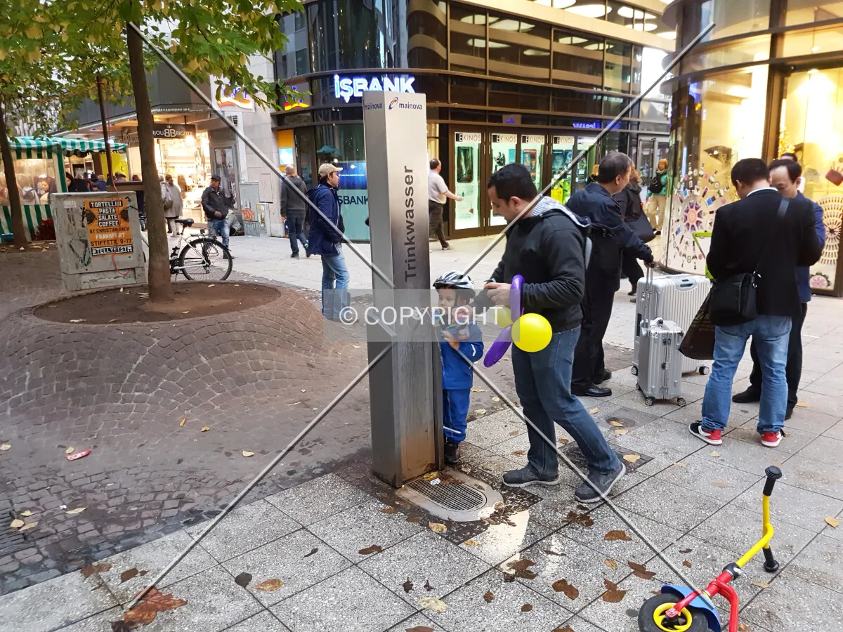 A public drinking water dispenser in Frankfurt