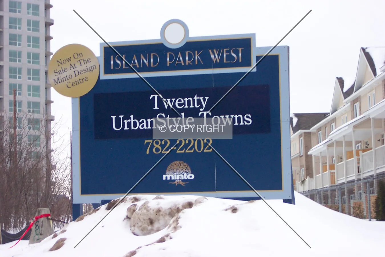 Sign advertising the townhomes that accompany the Metropole development