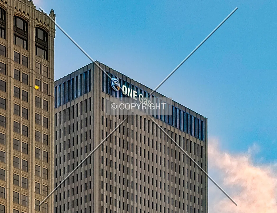 Early evening view of the upper floors; April 2, 2021