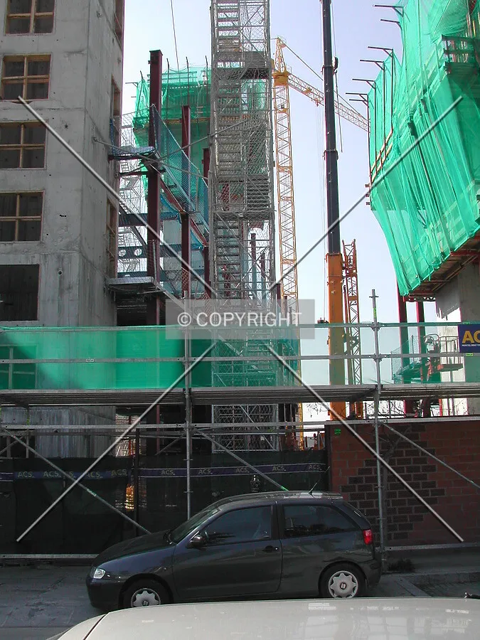 Stairs to acces the formwork in the top of the core
