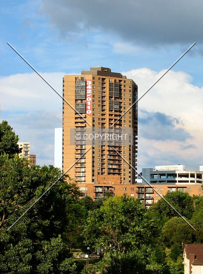 View to the east from Siah Armajani's Irene Hixon Whitney Bridge, Loring Park end
