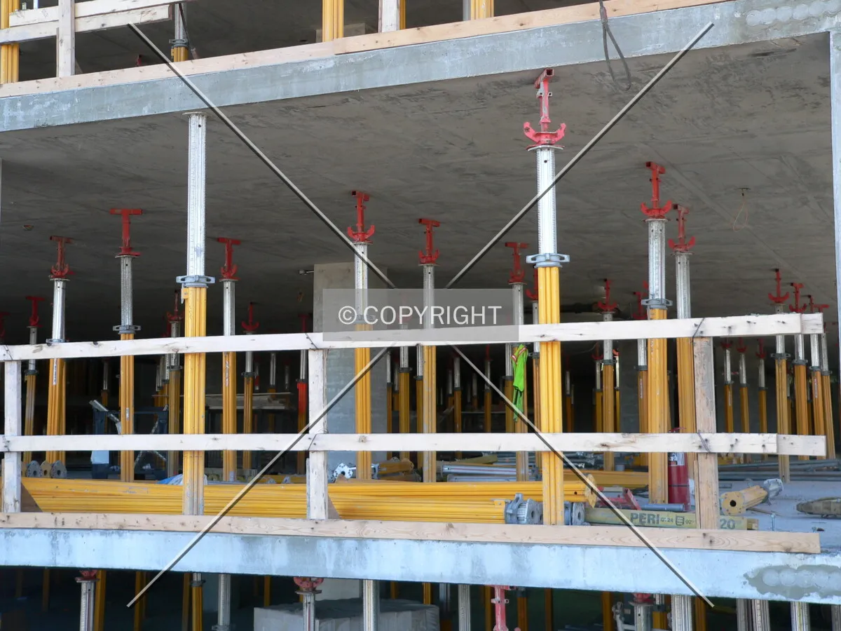 Looking into the structure with a view of interior bracing