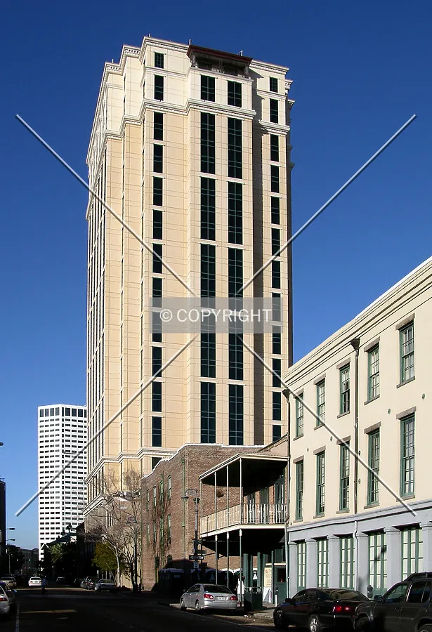 From the southwest across South Peters Street