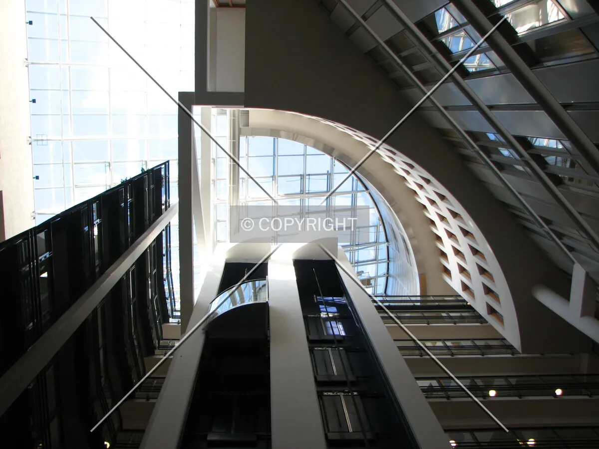 Looking up from the second floor