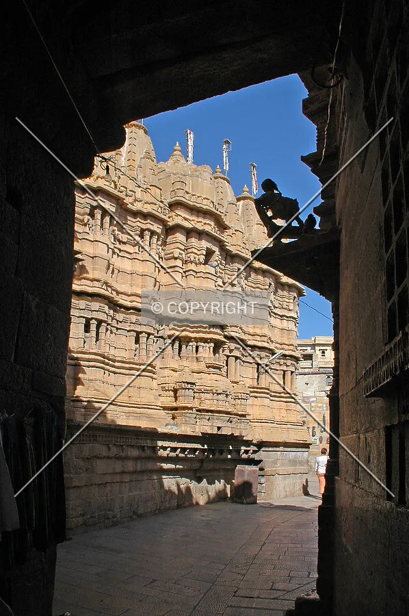 View of the south side through a passage