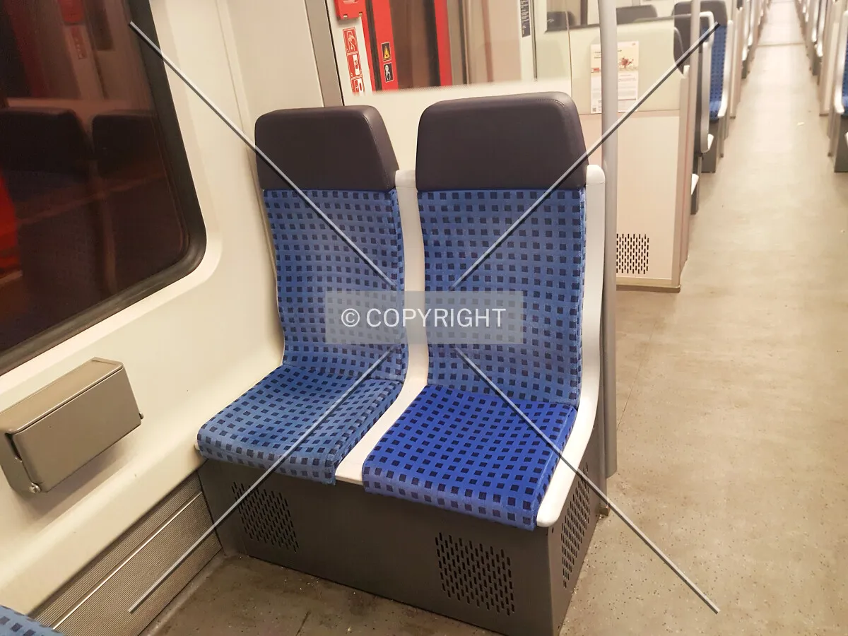 Inside a metro train in Frankfurt - Seats