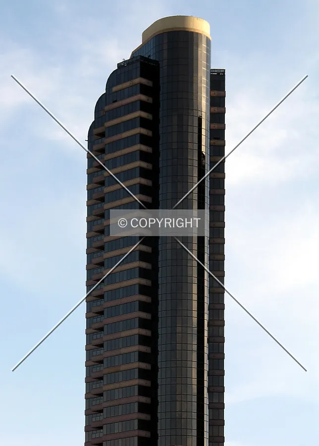 Upper floors from the northeast at sunset