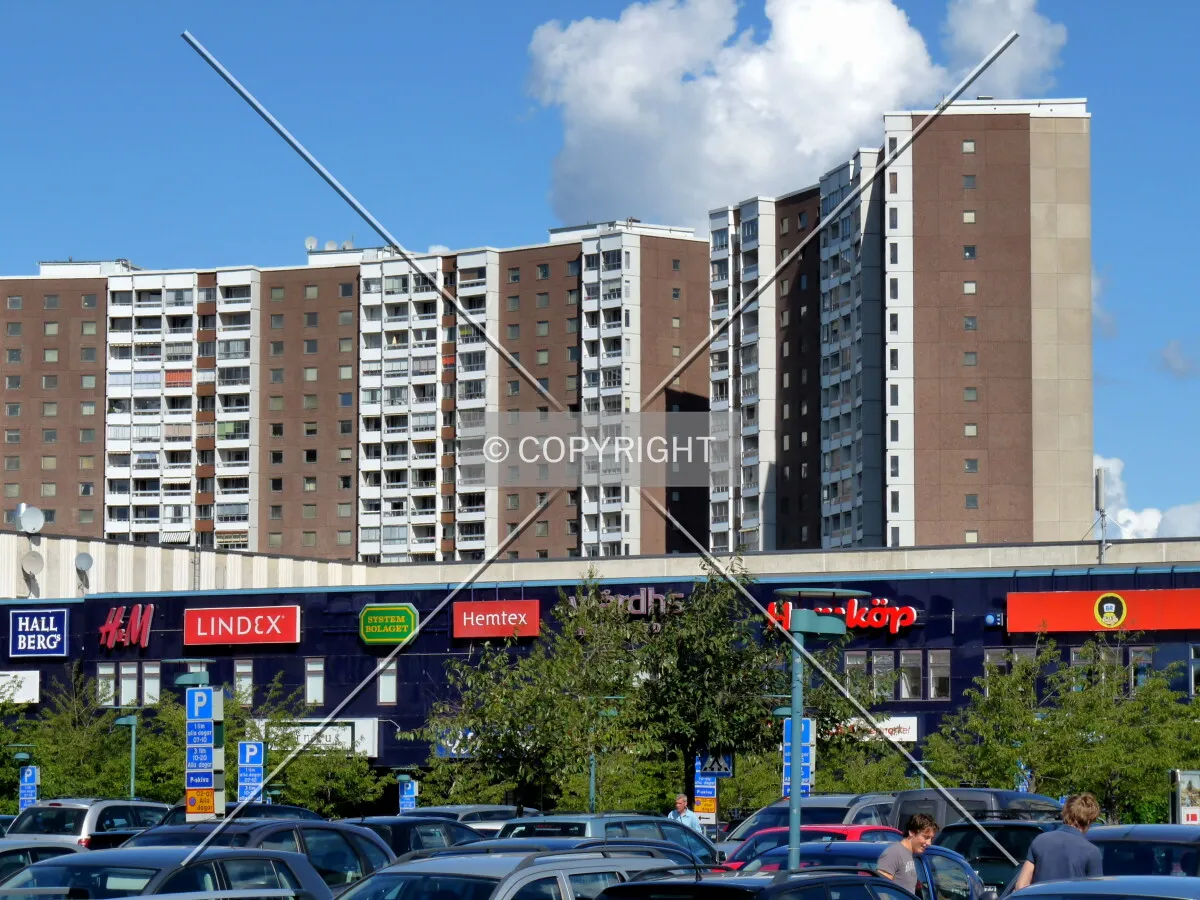 View from the Täby Centrum shopping centre parking
