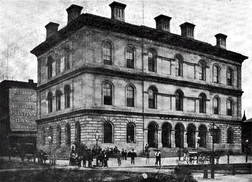 View from the southwest showing original construction