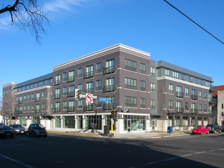 View to the northeast across Lyndale Avenue South and West 28th Street