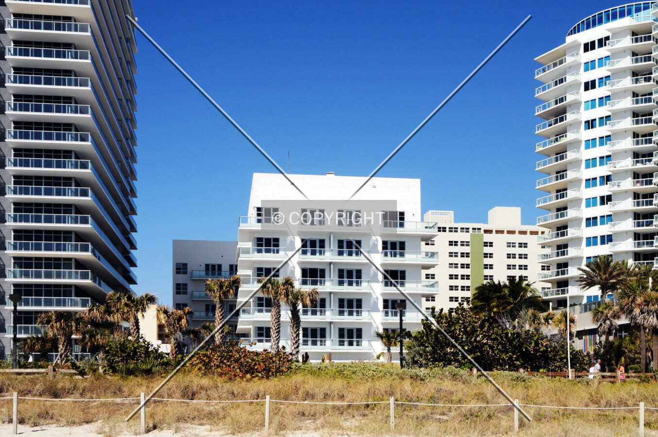 View from the east along the beach
