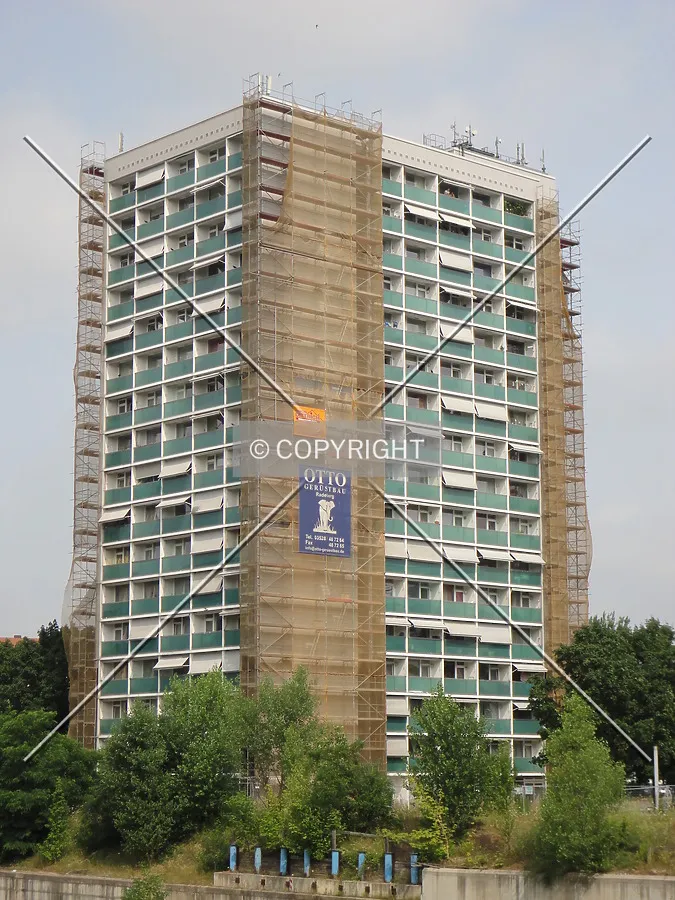 Southeast corner view during the renovation in 2013.