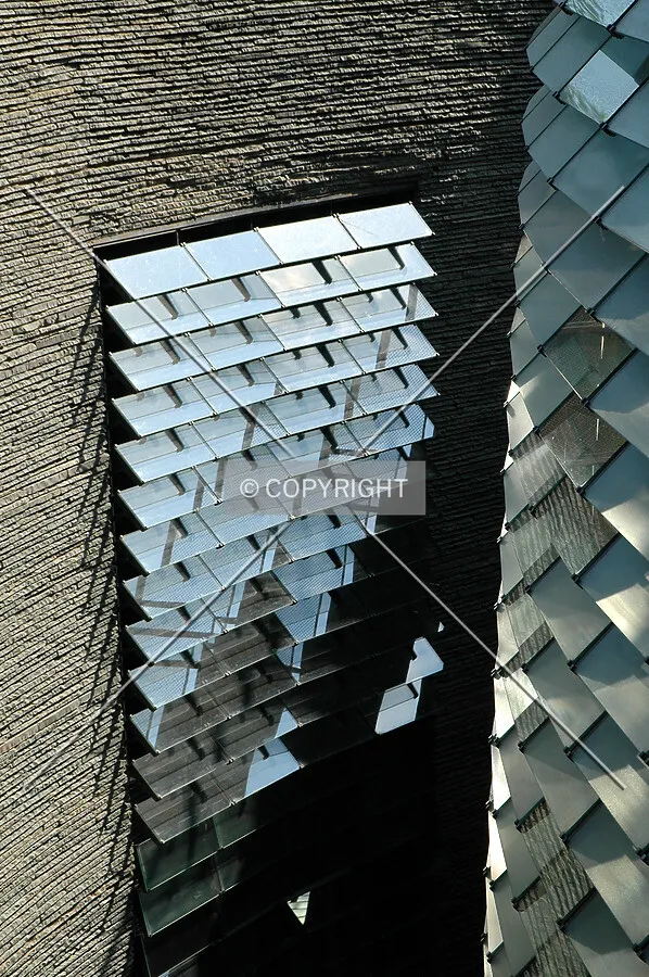 Louvres on a lower ground level