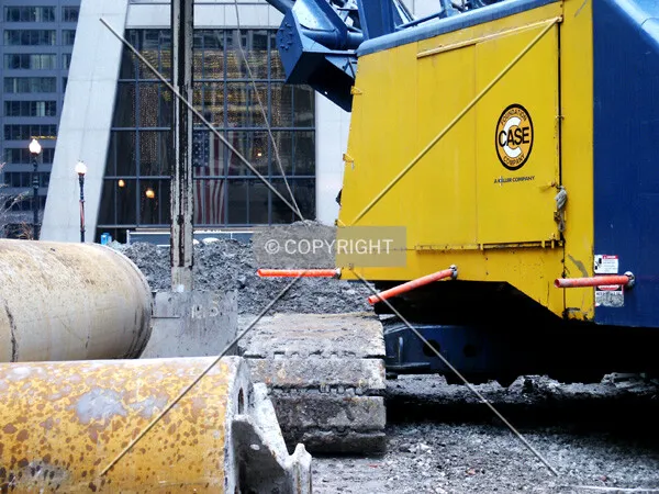 Caisson drilling seen from the east alley