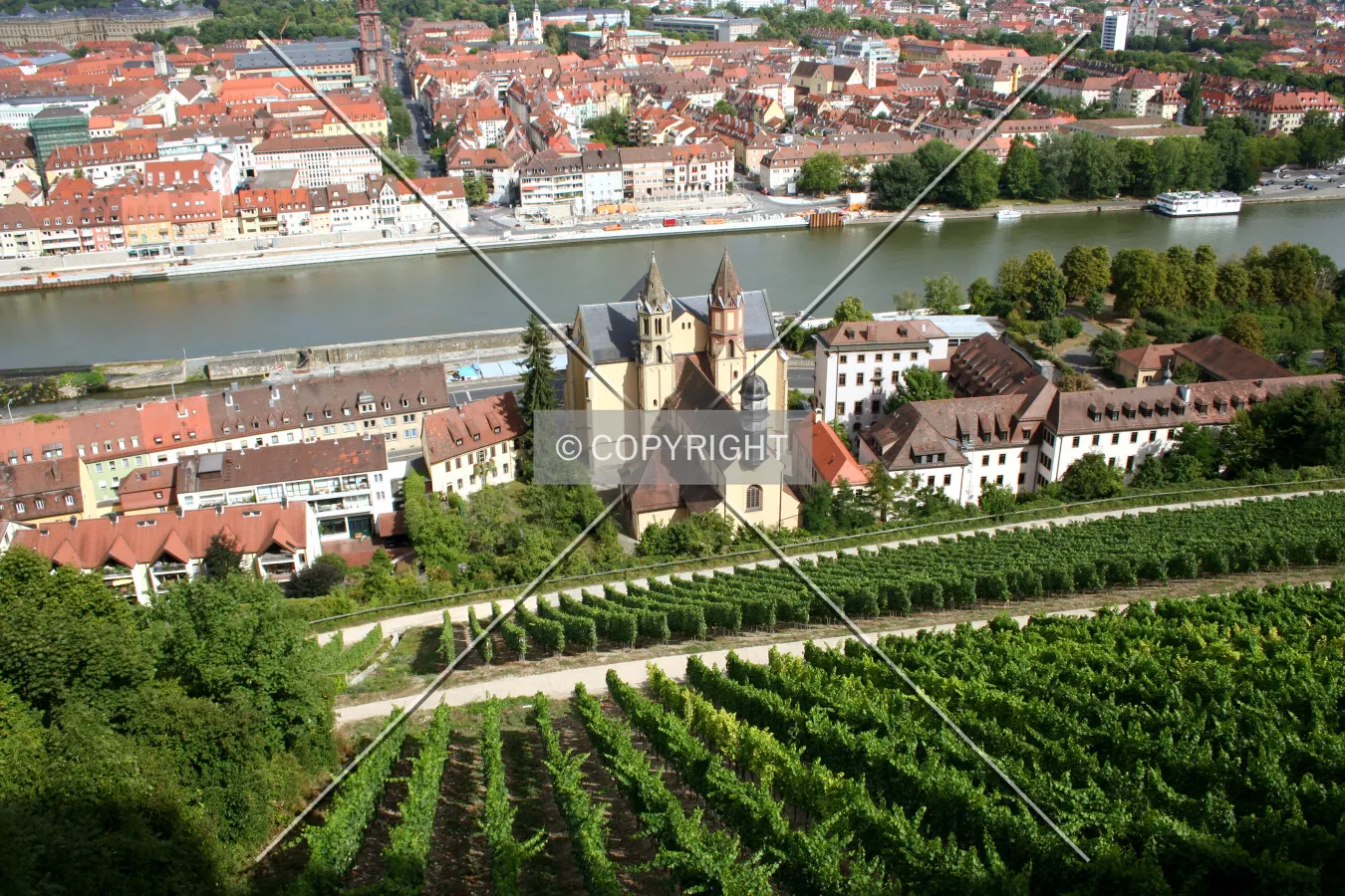 Looking down on the Main River from the edge of Festung Marienberg