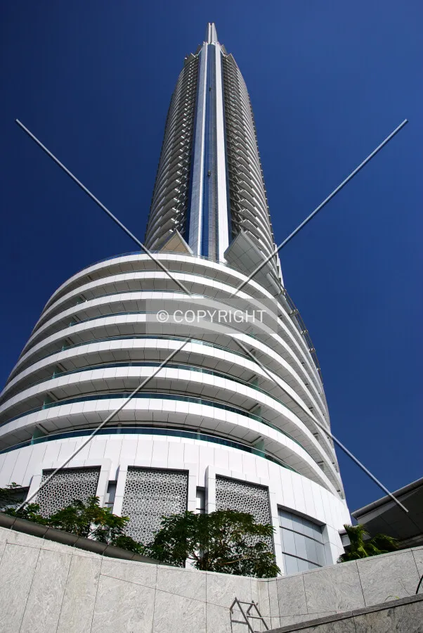 Looking up from street level
