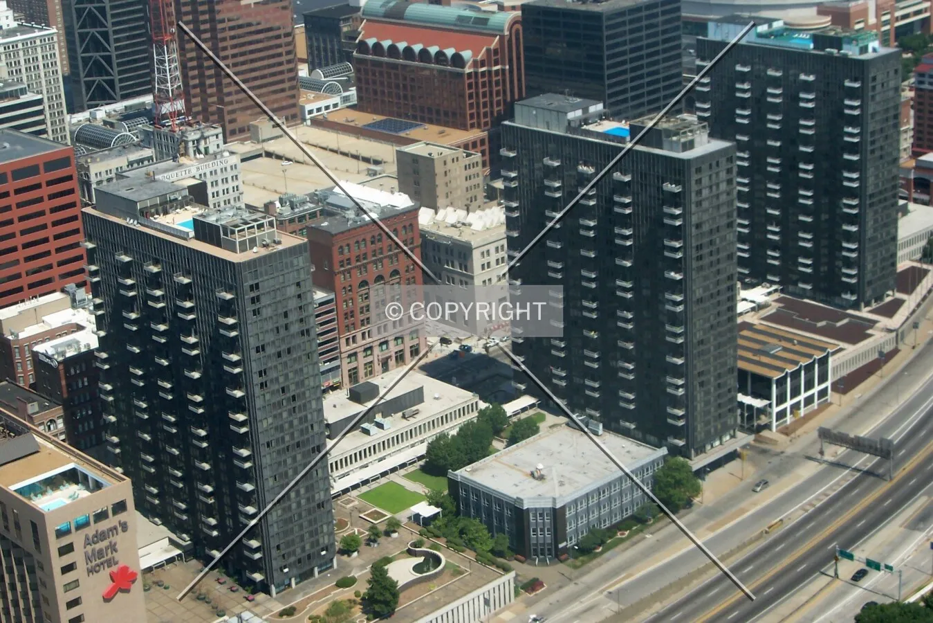 View from the Gateway Arch to the east