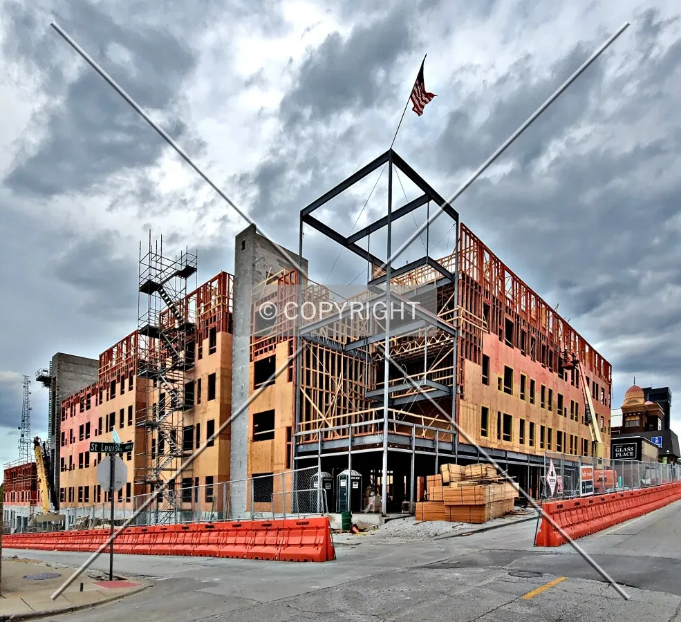 Southwest view during construction; October 3, 2020