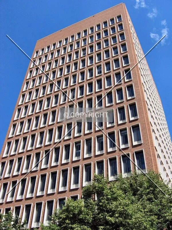 Looking up the south facade