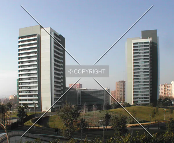 View from a hill in Diagonal Mar Park