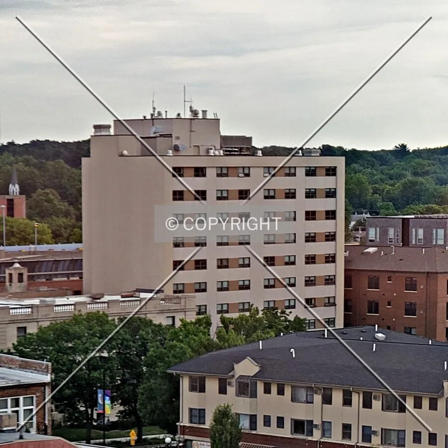 As see from The Graduate Hotel to the southwest; August 1, 2020