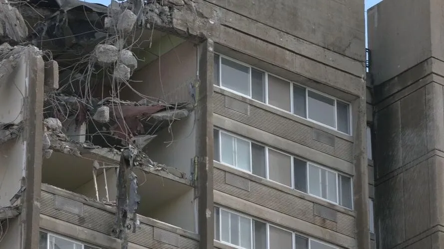 Detail view during demolition;