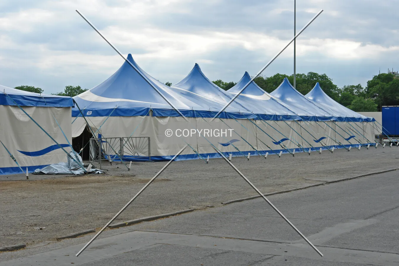 Tent where animals are held