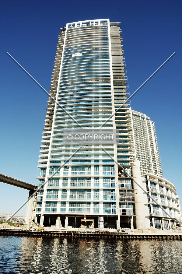 Looking up from the south across the Miami River