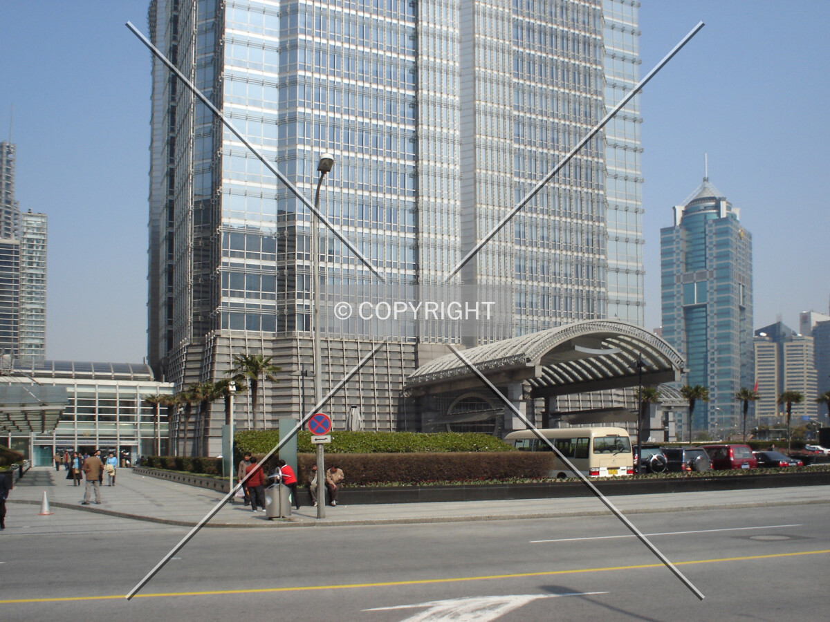 The base of Jin Mao Tower and the main entrance