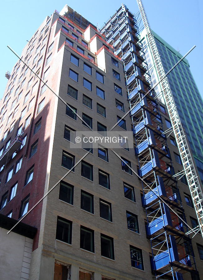 Looking up the front during renovation