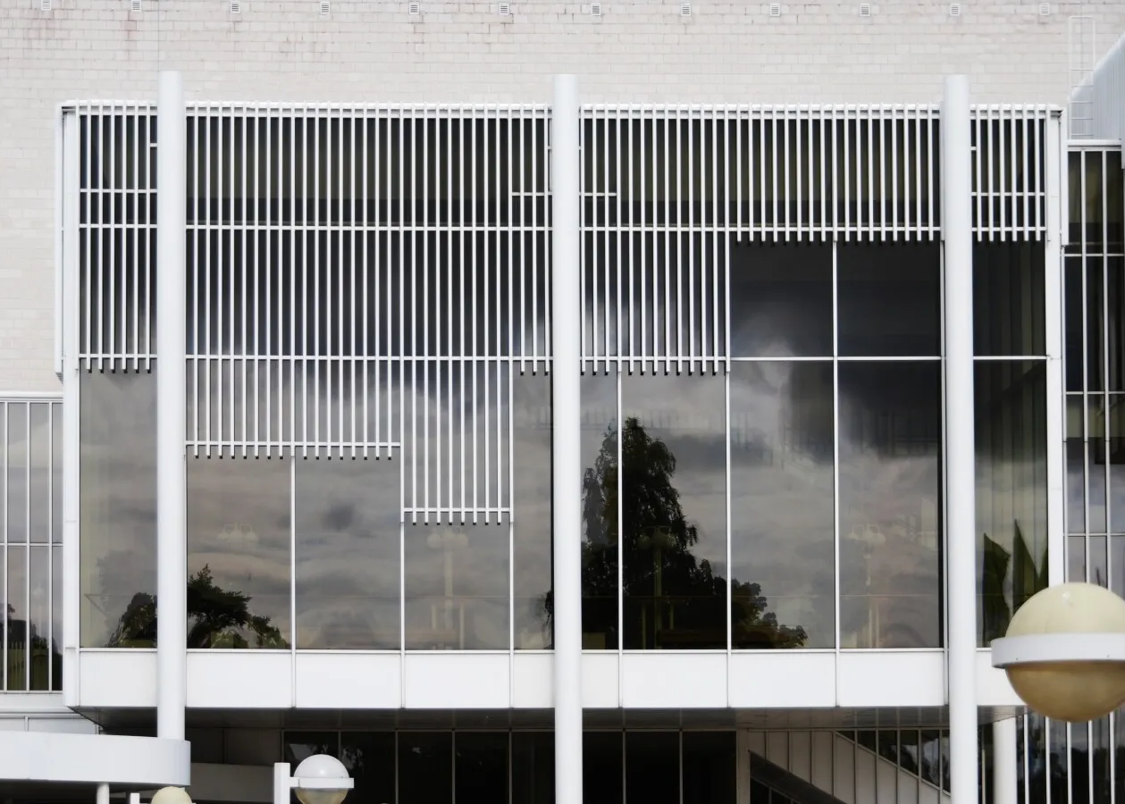 Black facade glass