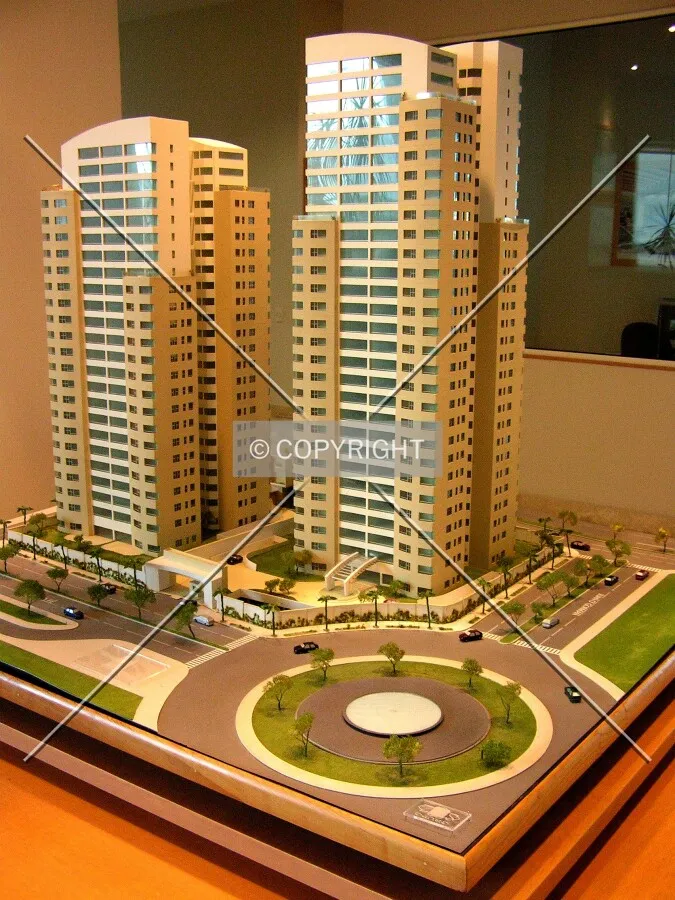 Scale model in western tower lobby