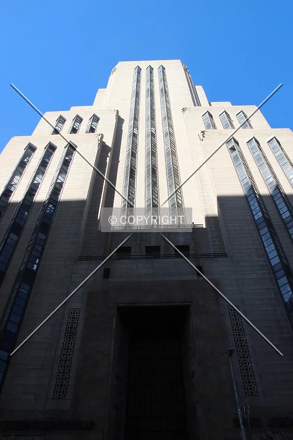Looking up Darling street facade
