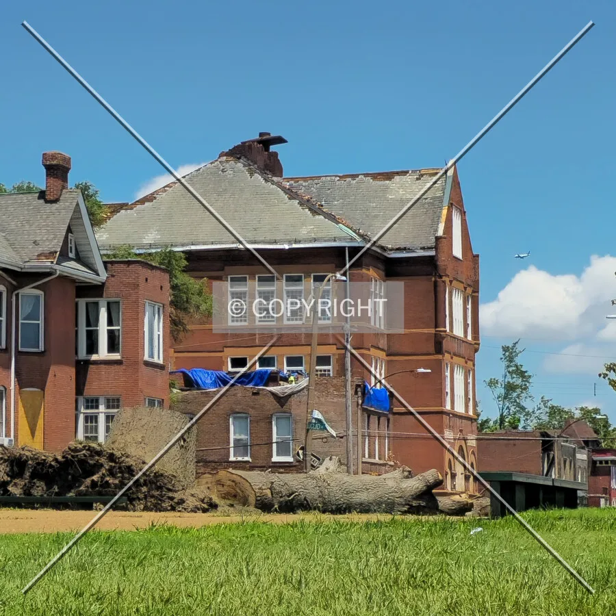 From the southeast after being damaged by the May 16 tornado, Thursday, June 19, 2025