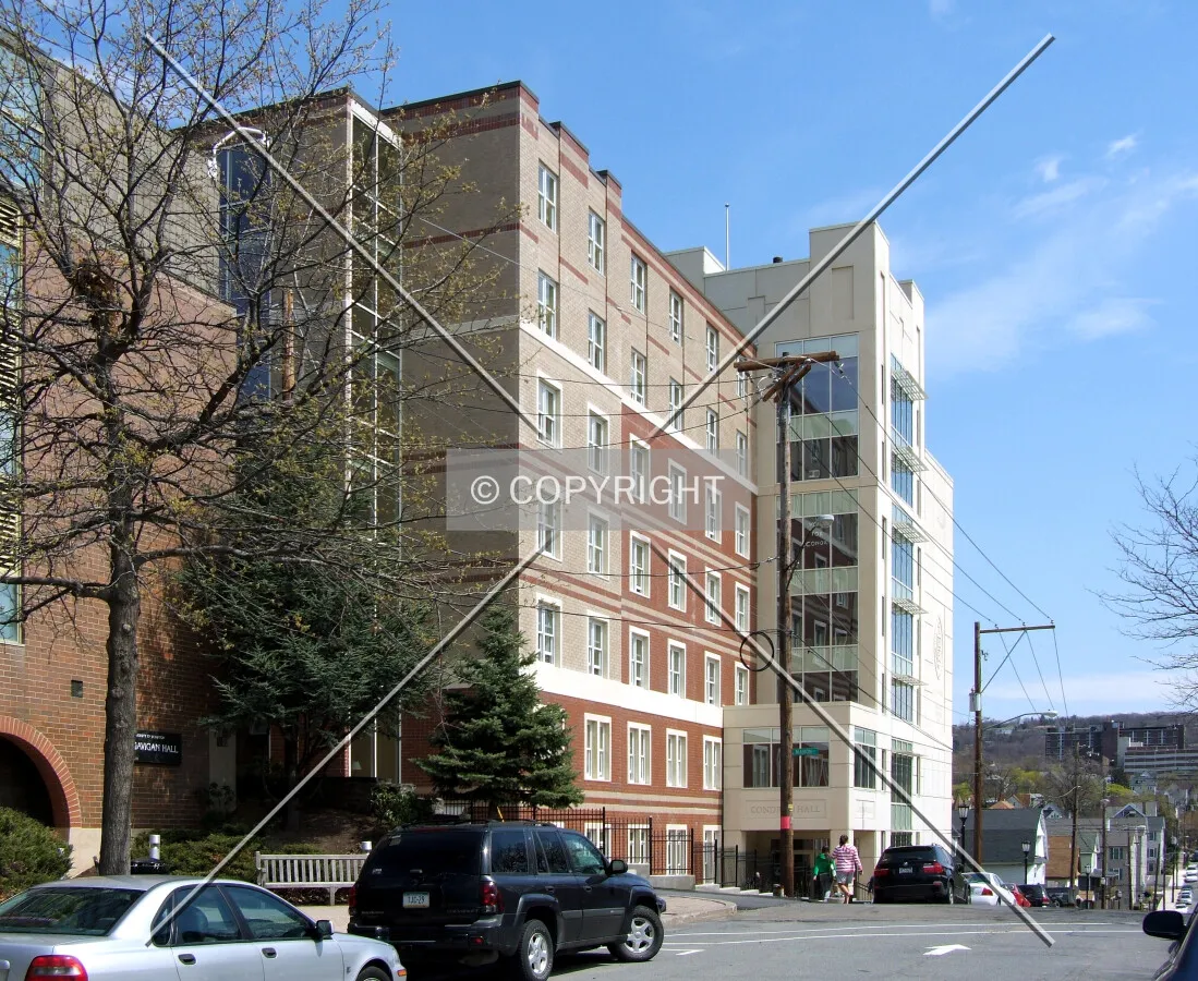 View from the northwest along Linden Street