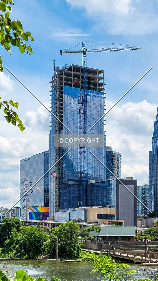 From the northeast during construction; June 5, 2021